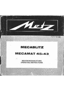 Metz Mecamat manual. Camera Instructions.